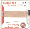 2 Meters of #3 Light Pink Griffin Silk Cord with Fixed Needle